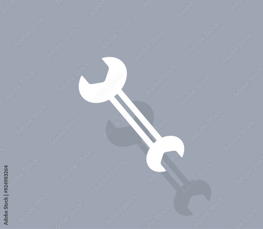 Poster vector icon of white color with shadow on gray background