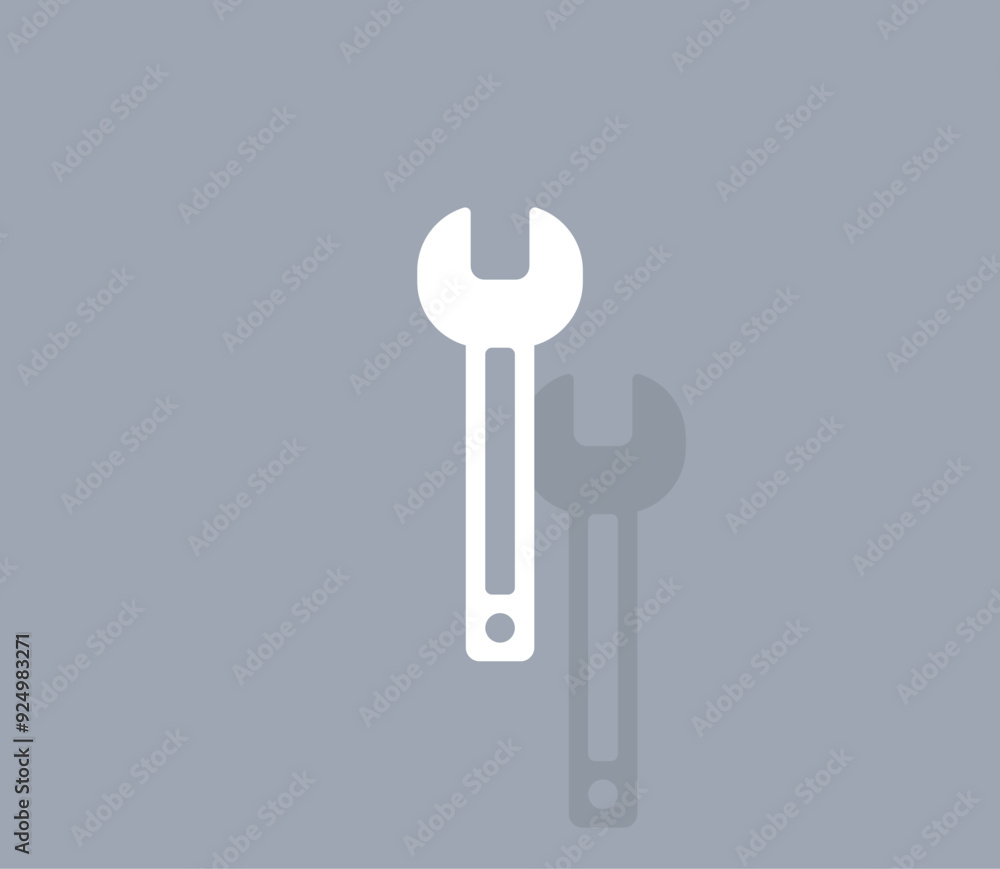 Poster vector icon of white color with shadow on gray background
