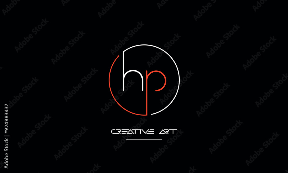 Wall mural HP, PH, H, P abstract letters logo monogram