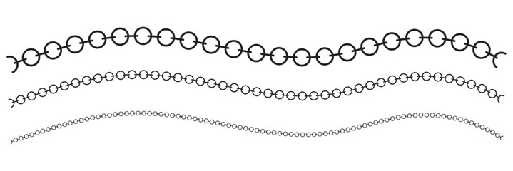 A set of chains of different sizes. Vector illustration. design  EPS 10