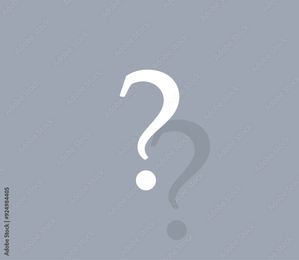 Poster vector icon of white color with shadow on gray background