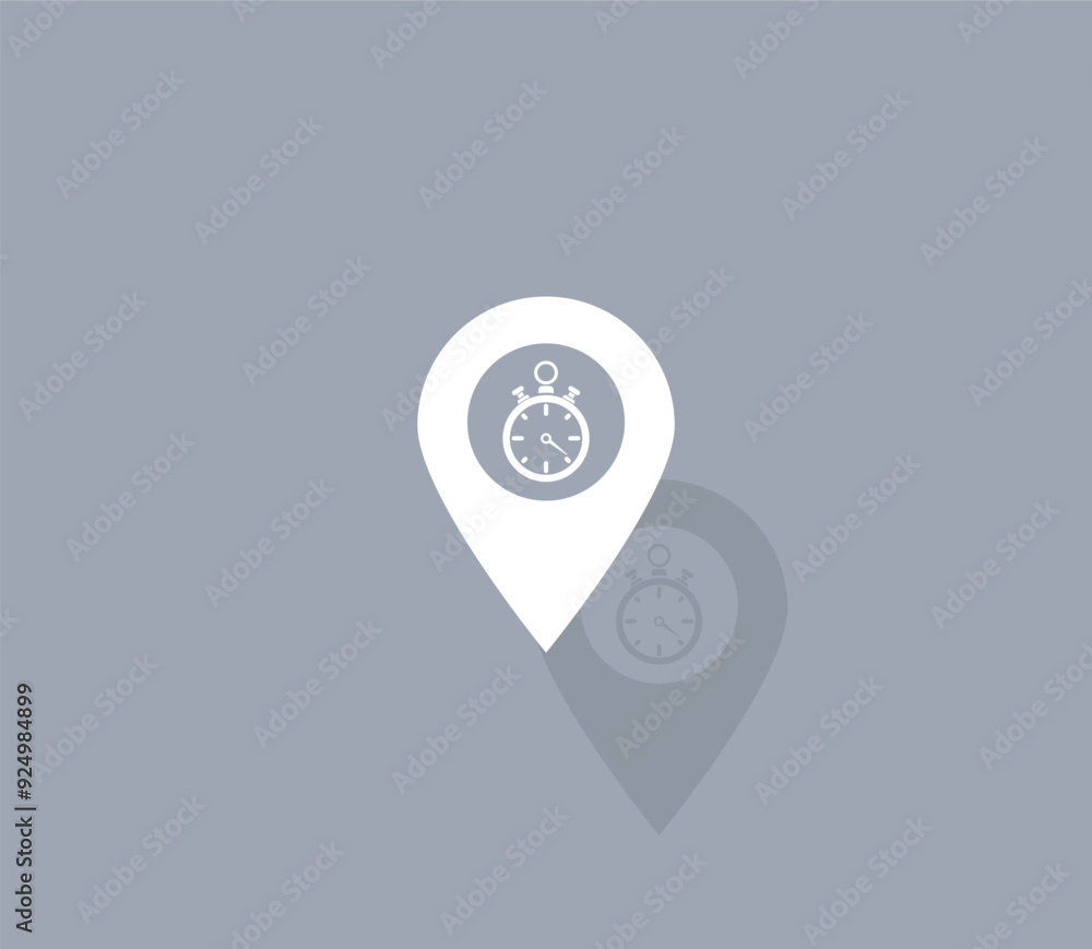Poster vector icon of white color with shadow on gray background