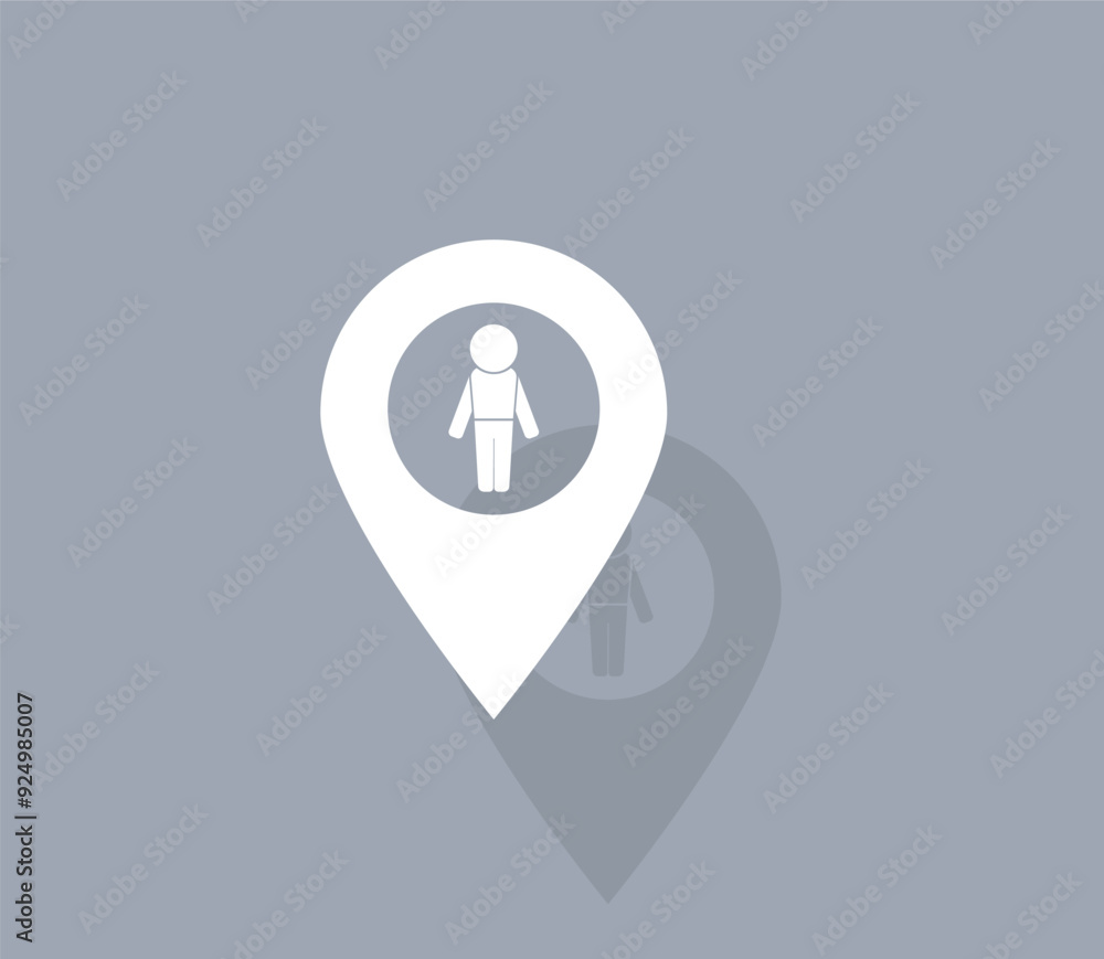Aufkleber vector icon of white color with shadow on gray background