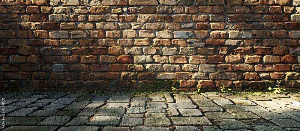 Poster create stunning designs using a contrasting blend of ancient and modern bricks in the backdrop ideal