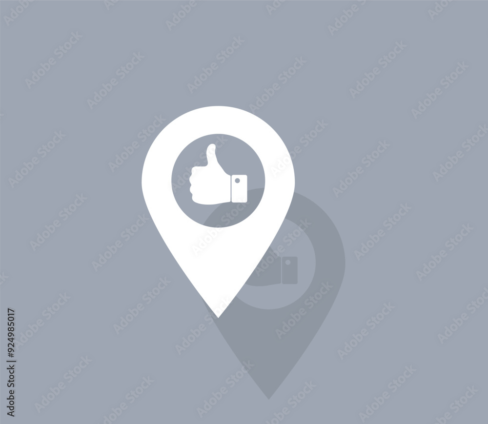 Aufkleber vector icon of white color with shadow on gray background