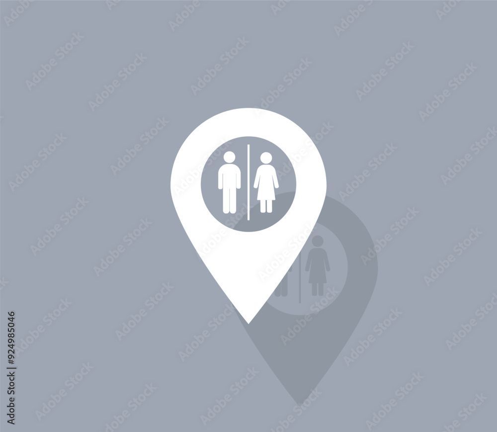 Poster vector icon of white color with shadow on gray background