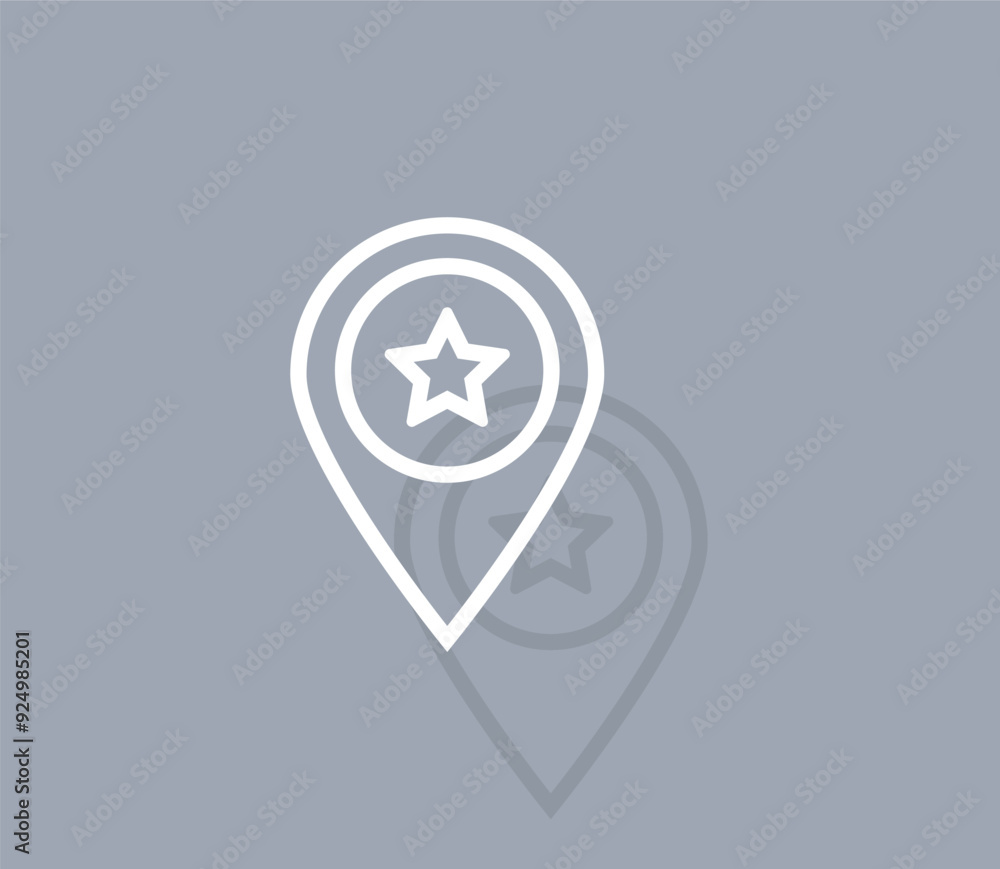 Aufkleber vector icon of white color with shadow on gray background