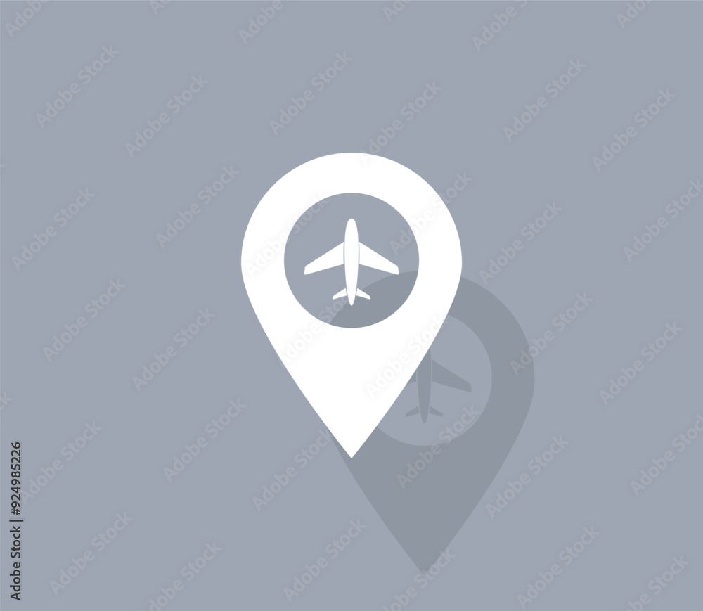 Poster vector icon of white color with shadow on gray background