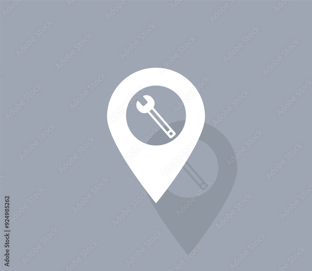 Aufkleber vector icon of white color with shadow on gray background