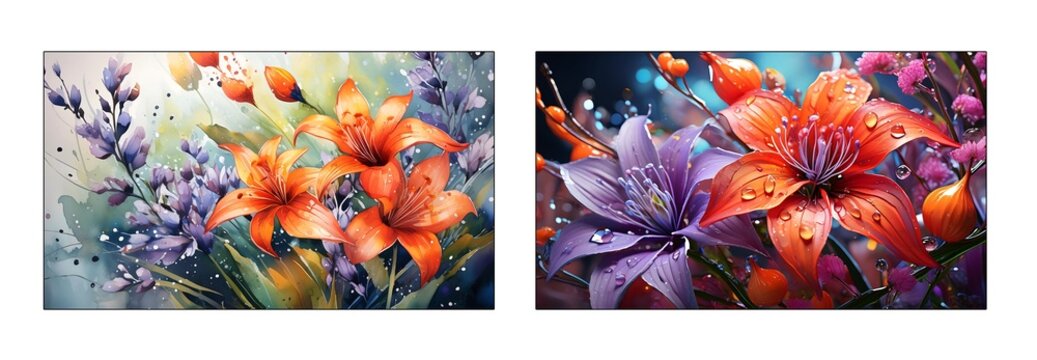 Lilien Blumen Landschaft bunr