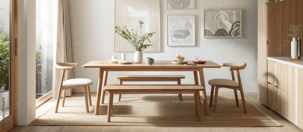 Aufkleber create a serene dining space with a scandinavian inspired dining table set featuring sleek lines lig