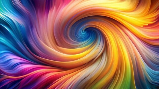 Bright Multicolored Swirling Vortex Background. Dynamic, Vibrant Scene Featuring Spiral Motion