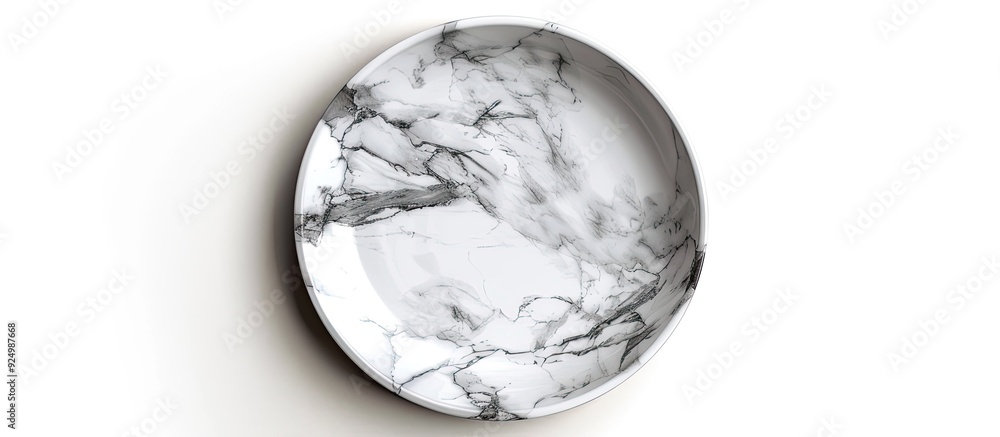 Poster isolated marble plate on a white background with clipping path for copy space image