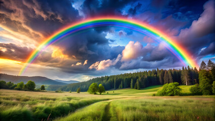 rainbow over the field