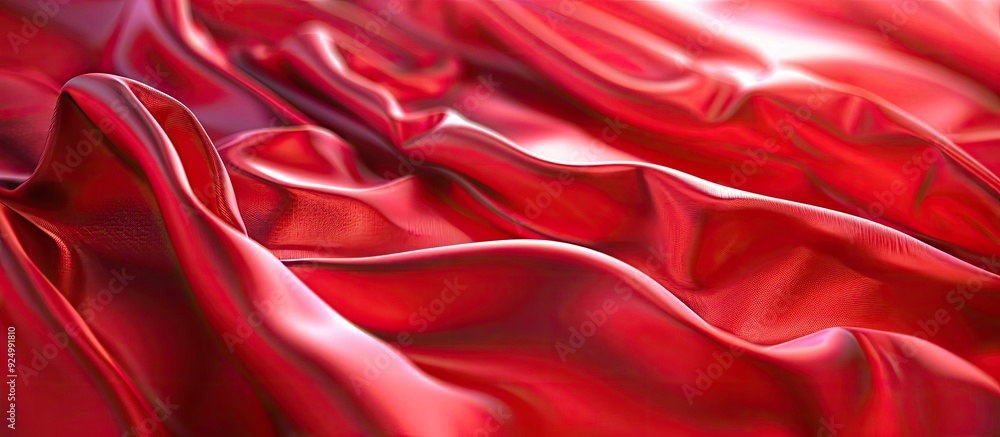 Poster blurred red satin fabric background creating a soft focus effect with copy space image