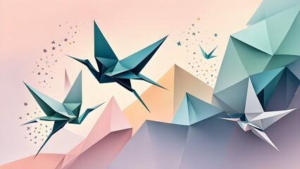 abstract origami wallpaper illustration