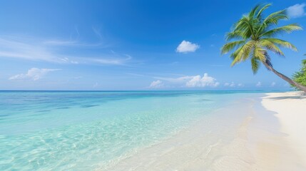 Fototapeta premium Serene and tranquil deserted seashore at dawn