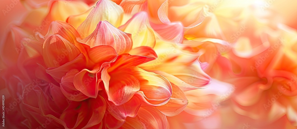Poster intentionally blurred close-up flower as a background with copy space image.