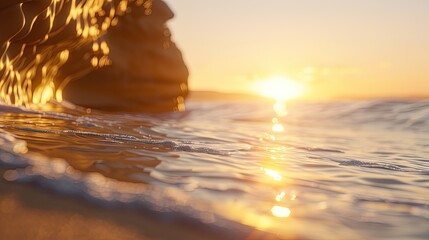 Serene Sunset Over Ocean Waves