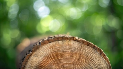 Wooden Tree Stump Amidst Outdoor Foliage