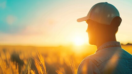 Serene Solitude: A Lone Figure Amongst Golden Grass
