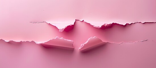 Pink torn paper showcasing a hole at the center ready for your content in the copy space image