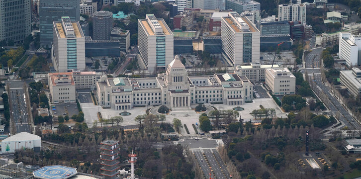 国会議事堂の空撮写真 / Japan's National Diet Building