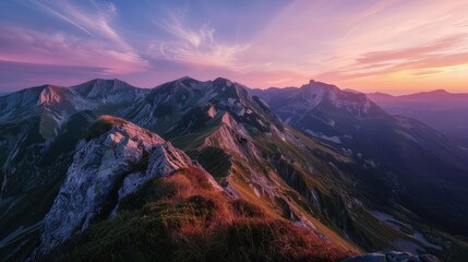 Majestic Mountain Landscape at Sunset