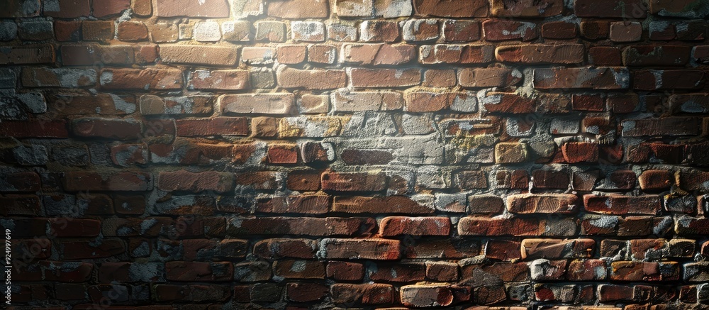 Poster a varied brick wall providing a backdrop for designs and presentations leaving empty space for inser