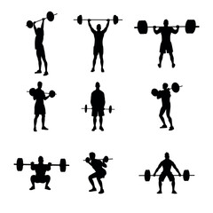 black bodybuilding icon with wight background