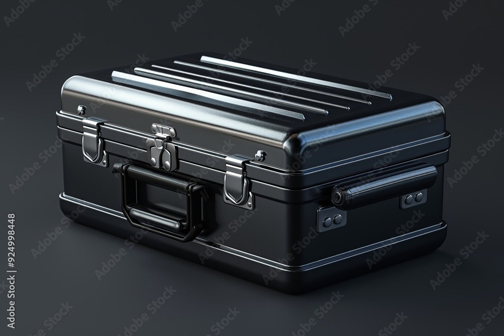 Aufkleber a clean and minimalist 3d render of a toolbox icon, showcasing a simple box with a handle in neutral