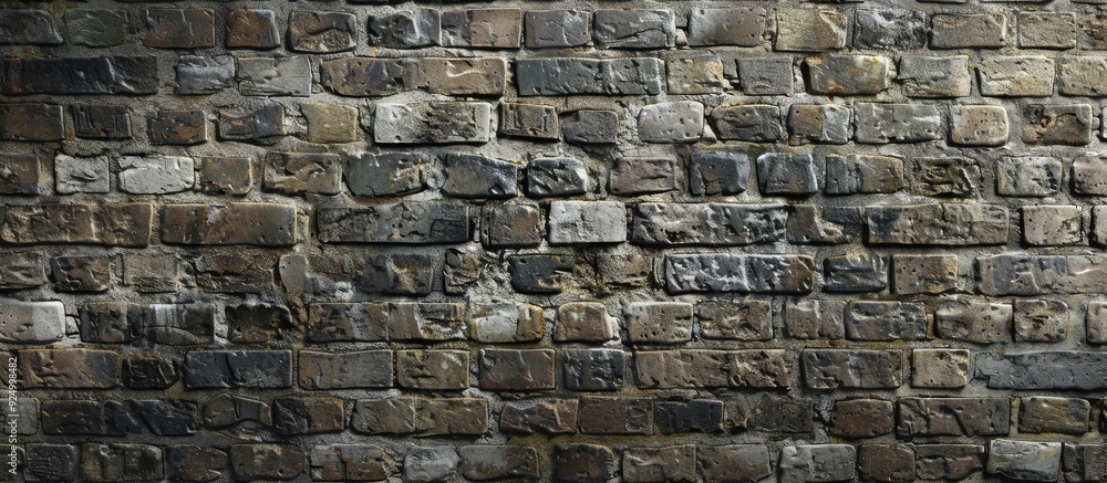 Poster a brick wall with a mix of aged and fresh bricks providing a backdrop for design and presentations w