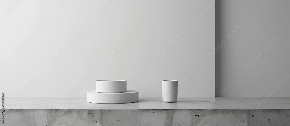 Aufkleber product presentation on a white background with empty space for text or images, perfect for showcasi