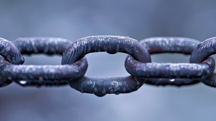 Fototapeta premium Close-up View of Two Corroded Black Metal Chains