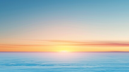 Serene Sunset Over Ocean's Vast Horizon