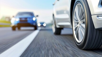 Motion Capture of Three Vehicles on a Gray Road
