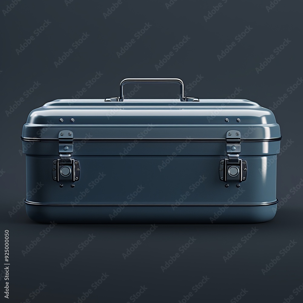 Aufkleber a clean and minimalist 3d render of a toolbox icon, showcasing a simple box with a handle in neutral