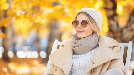 Serene Autumn Moment on a Park Bench