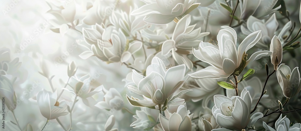 Aufkleber an artistic portrayal of blooming white flowers in a spring themed picture perfect for easter featur