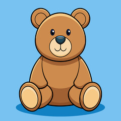 2d sitting teddy bear vector illustration