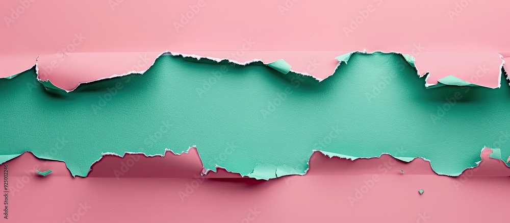 Aufkleber message about financial planning creatively displayed on torn green paper against a pink backdrop em