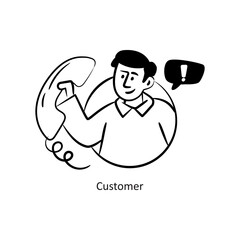 Customer vector outlineStyle Design Vector Stock illustration. 