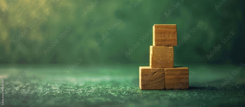 Poster a message about the golden rule displayed on wooden blocks against a green backdrop serving as a sym