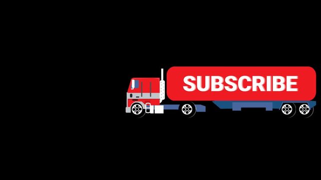 YouTube intro with smooth looping video truck animation and 4K animation 