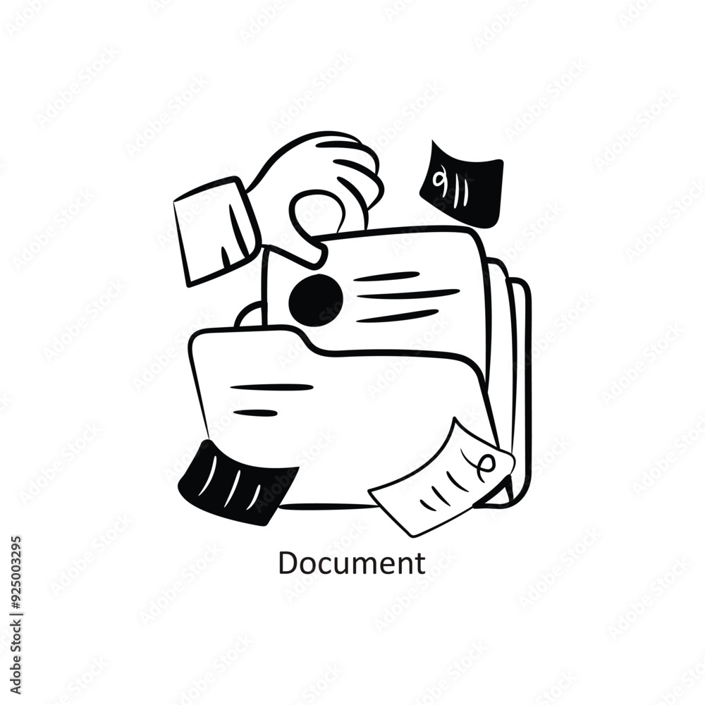 Poster document vector outlinestyle design vector stock illustration.