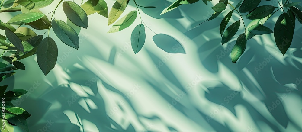 Aufkleber summer themed picture featuring leaf shadows on background giving space for text or additional eleme
