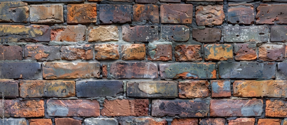 Poster brick wall featuring a mix of old and new bricks ideal as a background for designs and presentations