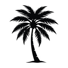Palm tree silhouette vector illustration with black and white color