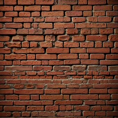 Obraz premium Vintage Brick Wall: Rustic Texture with Varying Red and Brown Bricks, Featuring Chipped and Weathered Surfaces for a Rugged Look