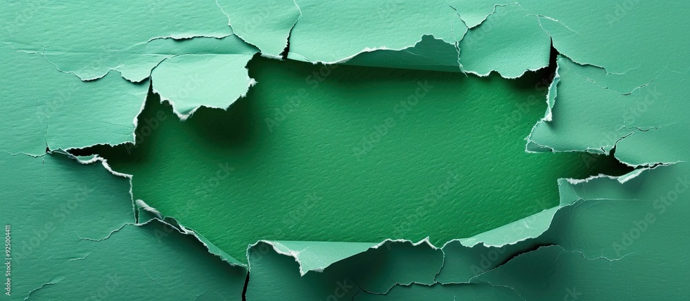 Poster competitor analysis symbol on torn paper with green background featuring copy space image